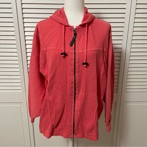 Cord Cotton Collection Ezze Wear Full Zip Salmon Pink Hoodie with Pockets